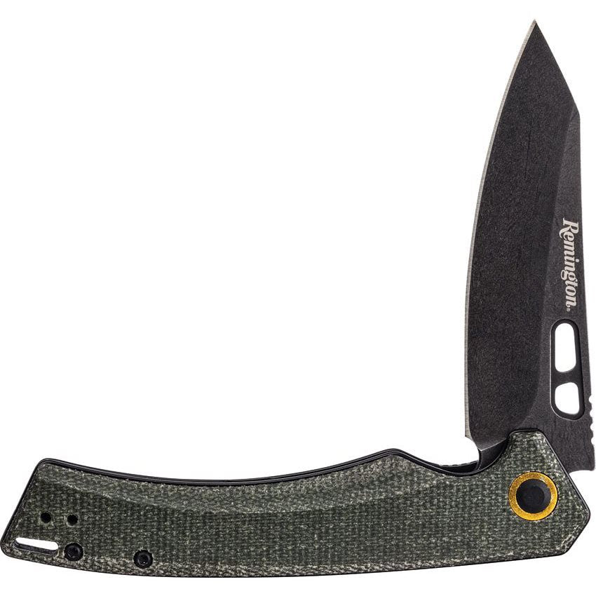 Navaja cerrable Remington EDC Coping con hoja de acero inoxidable y mango Micarta, acabado stonewash negro