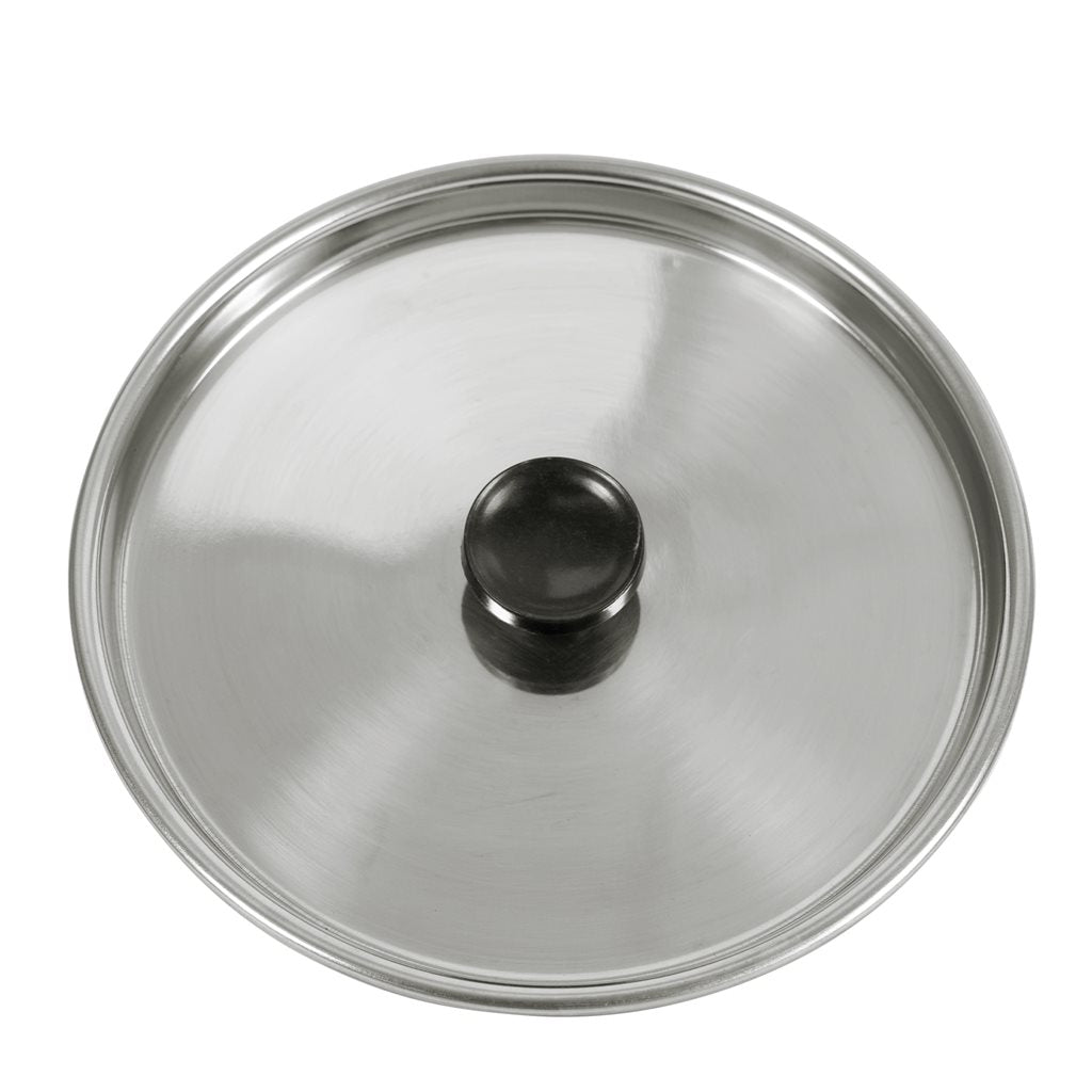 Juego de cocina de acero inoxidable 5 piezas con sartenes, cuenco y taza de plástico