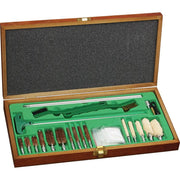 Kit de limpieza Remington Sportsman 27 piezas en caja de madera para calibres .22-.12, varilla de aluminio, cepillos laton y tela