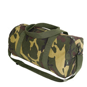 Bolso cilíndrico de algodón WOODLAND 48x23 cm con cremallera robusta y correa bandolera ajustable y desmontable
