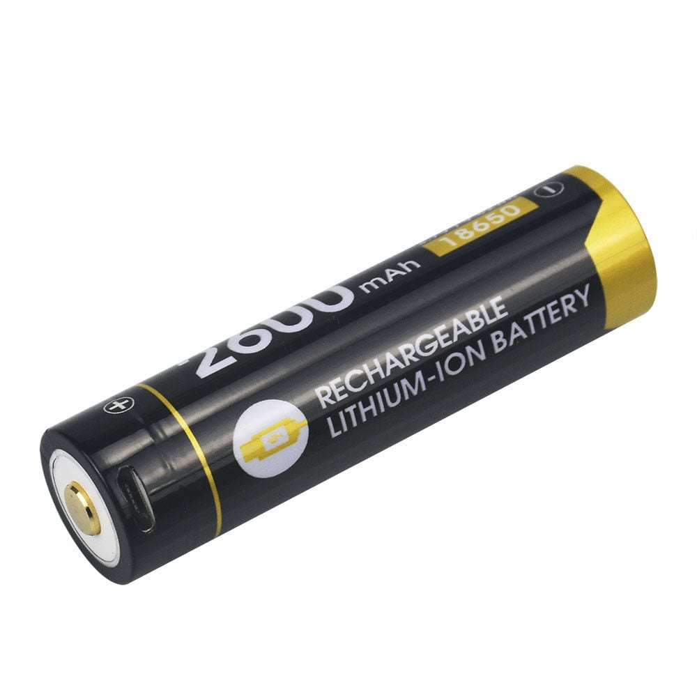 Batería recargable R26 2600 mAh micro USB tipo 18650
