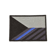 Parche velcro bandera República Checa 75 x 55 mm con franja azul de apoyo a policías