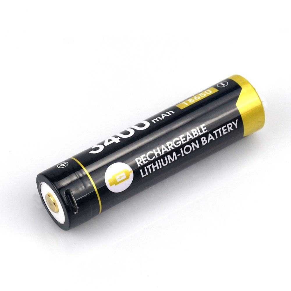 Batería recargable R34 3400 mAh tipo 18650 con puerto micro-USB y protección contra sobretensiones