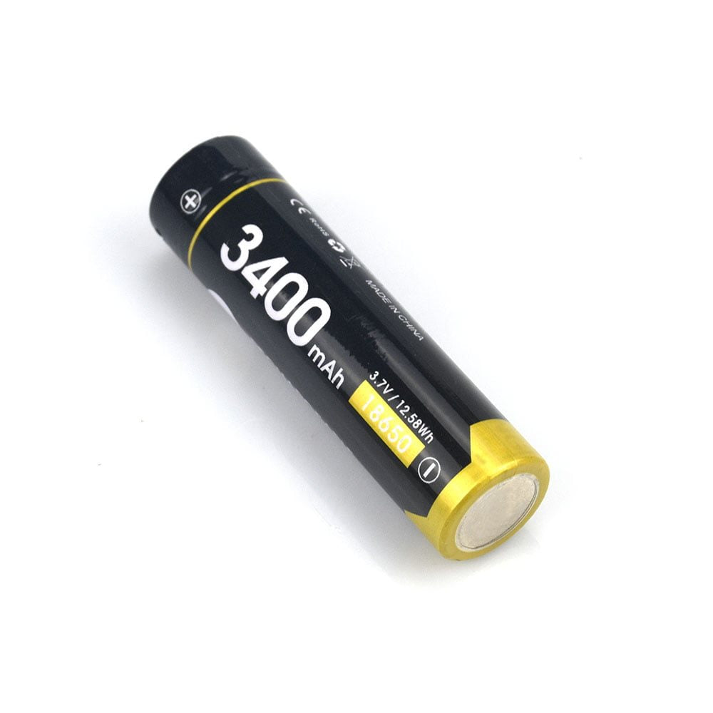 Batería recargable R34 3400 mAh tipo 18650 con puerto micro-USB y protección contra sobretensiones