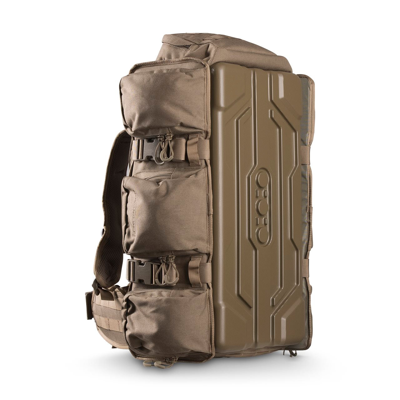 Mochila R3 UpRanger gris con placa frontal de policarbonato y acceso trasero al interior