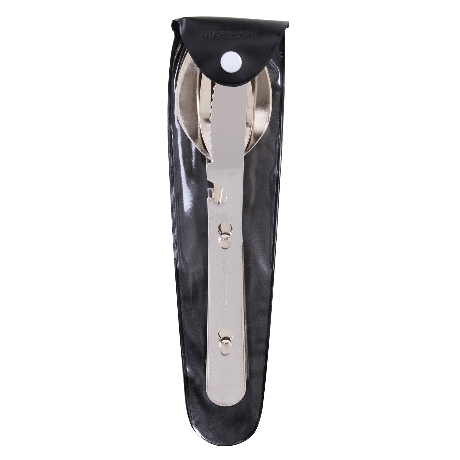 Cubiertos plegables ROTHCO de acero inoxidable con funda de vinilo