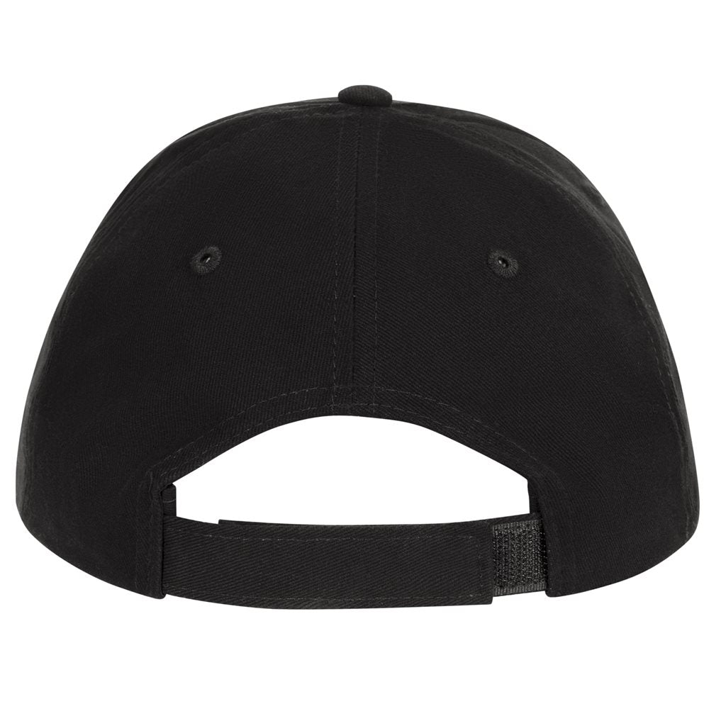 Gorra SWAT negra de béisbol con texto blanco y cierre ajustable