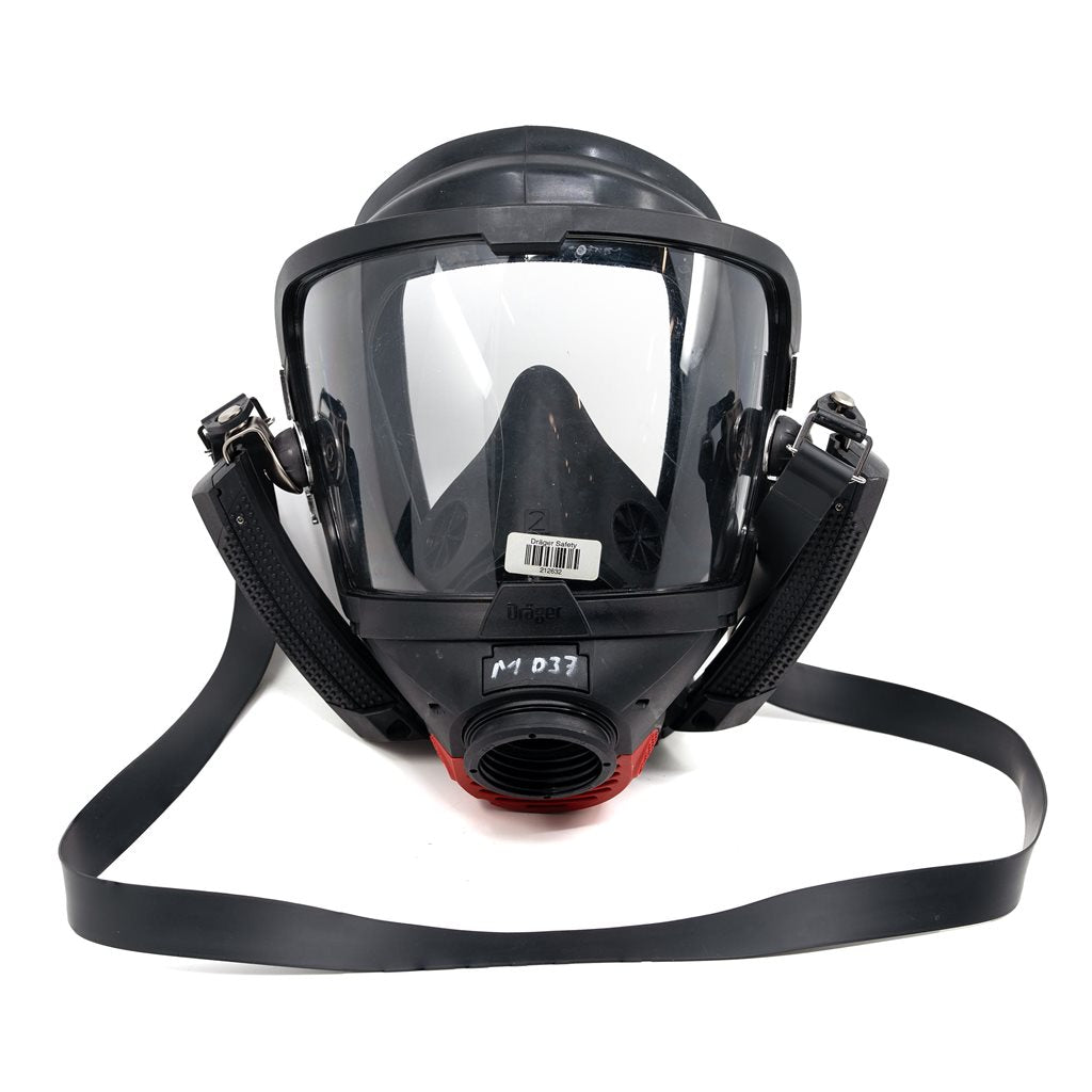 Máscara Drager FPS 7000 Kandahar S-fix en condición usada con montaje para casco