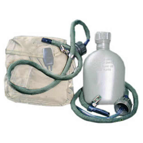 Manguera para cantimplora militar US verde con tapón y clip para boquilla