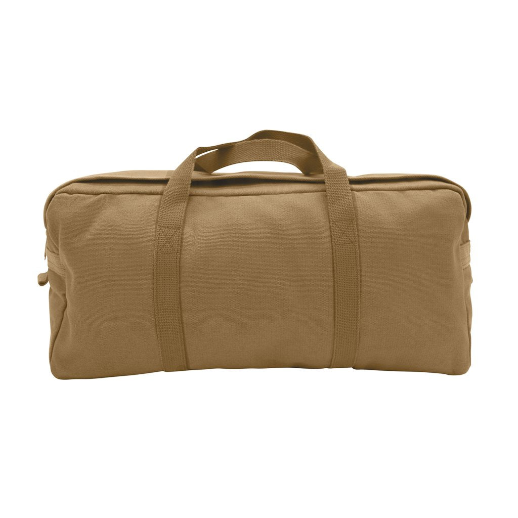 Bolsa TANKER COYOTE en lona 100% algodón, 48 x 23 x 15 cm, cierre de cremallera y dos asas