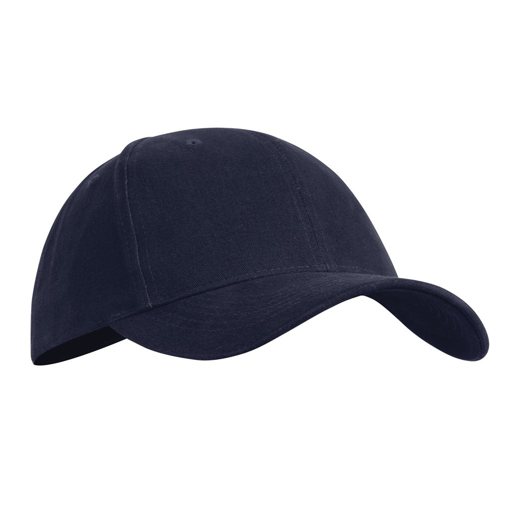 Gorra de béisbol náutica azul marino, 5 paneles, bajo perfil, cinta de sudor acolchada y correa ajustable con hebilla metálica