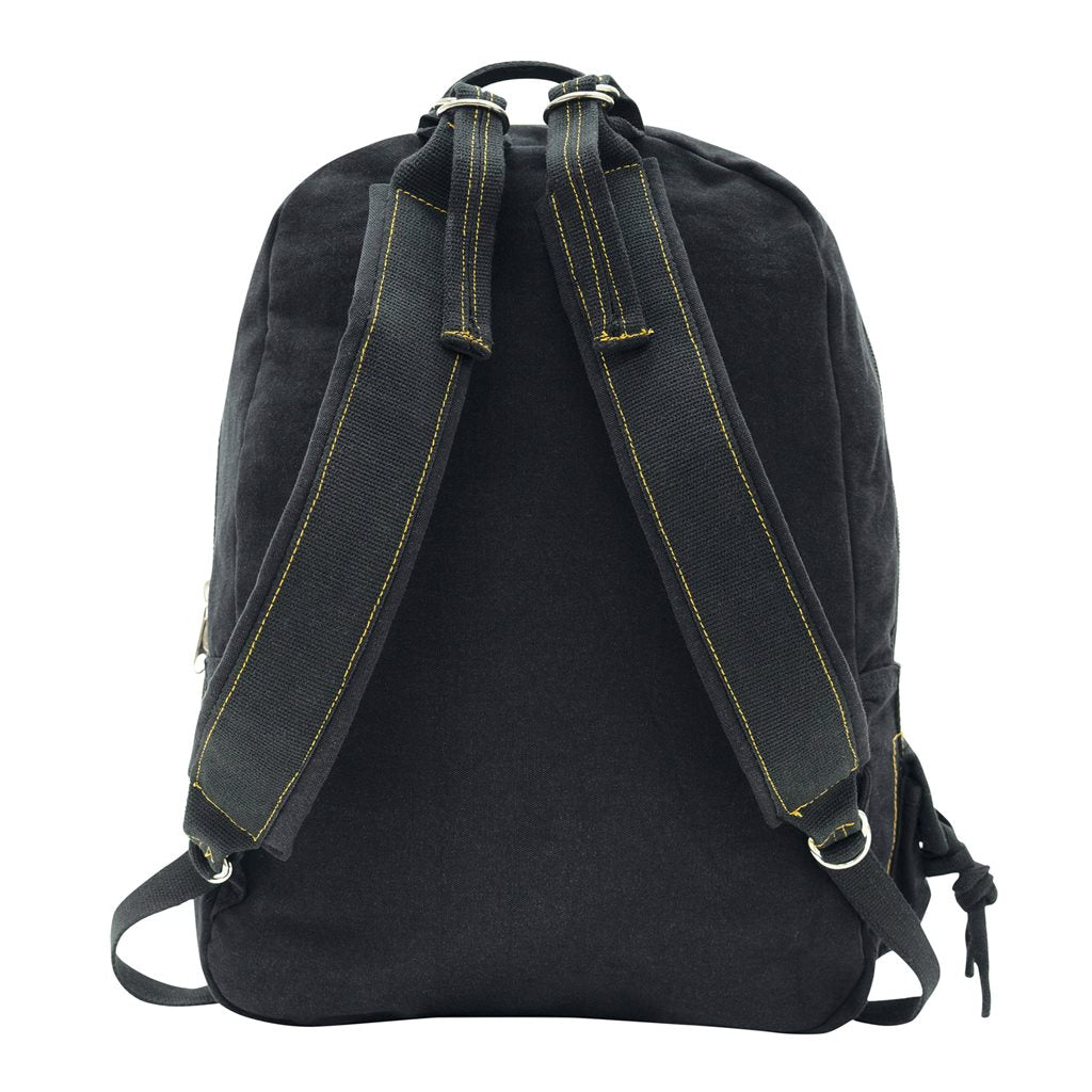 Mochila Vintage Flight marrón, 50x38x12 cm, vista frontal con bolsillo y cierre de cremallera