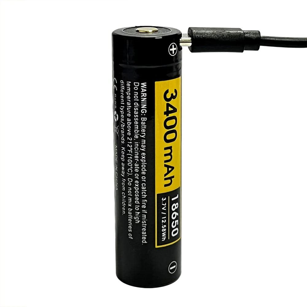 Batería recargable RC34 3400 mAh 18650 con puerto micro USB