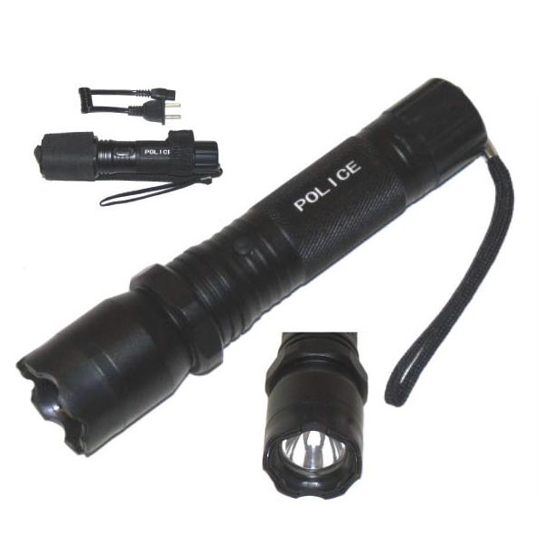 Linterna táctica POLICE PLUS de aluminio con paralizador y LED 1W