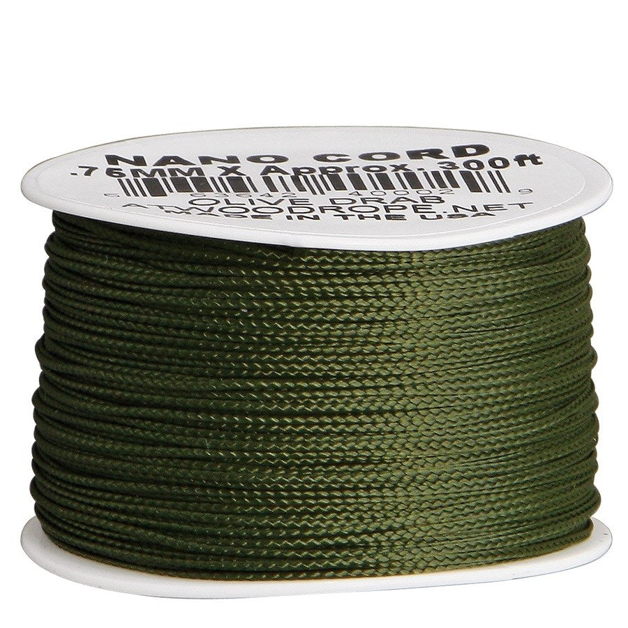 Cuerda paracord NANO de nylon verde, 0,75 mm, 90 m - RG1038