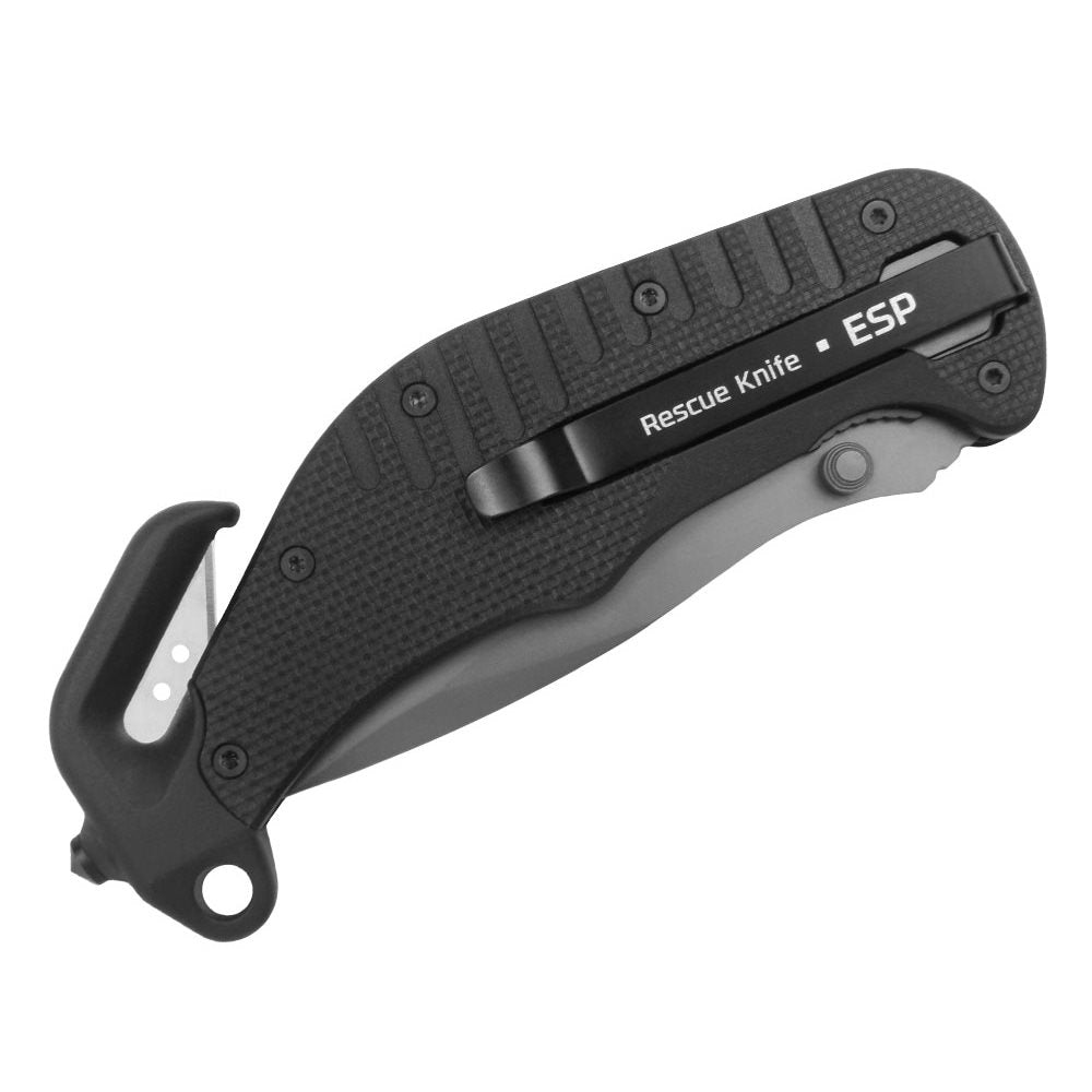 Cuchillo plegable ZÁCHRANÁŘ khaki, hoja combinada 440A con acabado PVD y bloqueo LinerLock