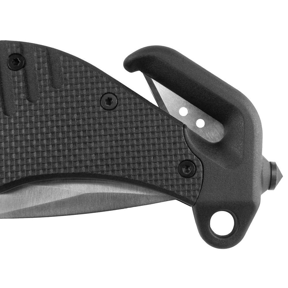 Cuchillo plegable ZÁCHRANÁŘ khaki, hoja combinada 440A con acabado PVD y bloqueo LinerLock