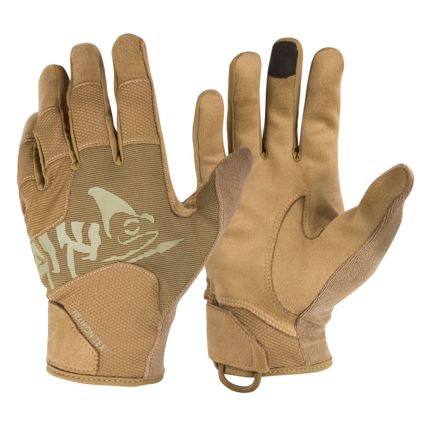 Guantes ALL ROUND tácticos negro y gris, detalle de material y diseño