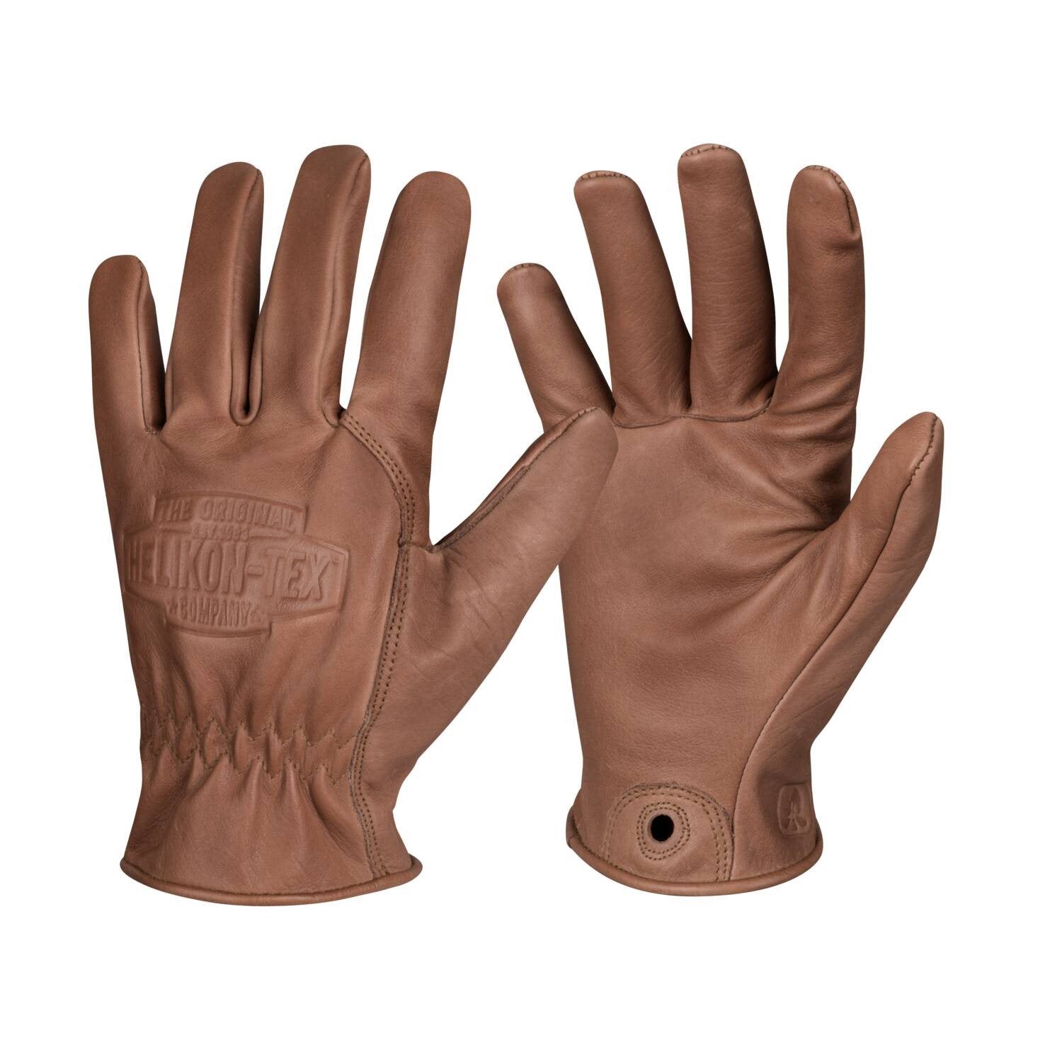 Guantes UMBER de cuero marrón - vista del producto