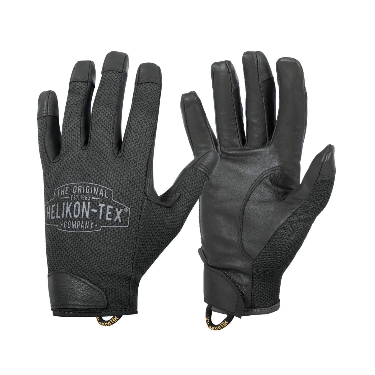 Guantes RANGEMAN negros con palma de piel de canguro y dorso elástico transpirable