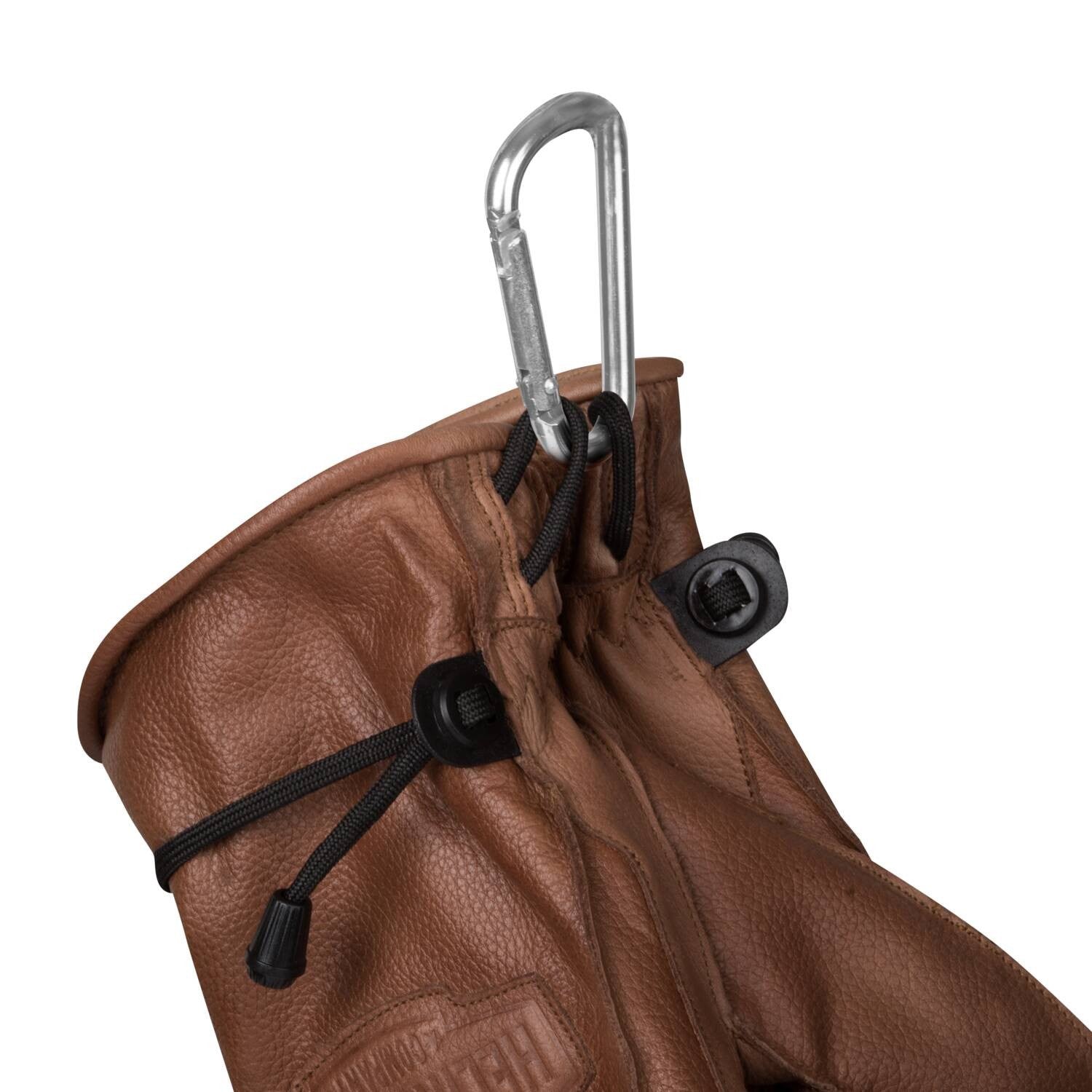 Guantes RANGER invierno en cuero marrón, combinación de poliéster y piel de vacuno