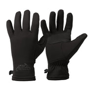 Guantes TRACKER OUTBACK sintéticos negros vista detalle palma y puntero táctil