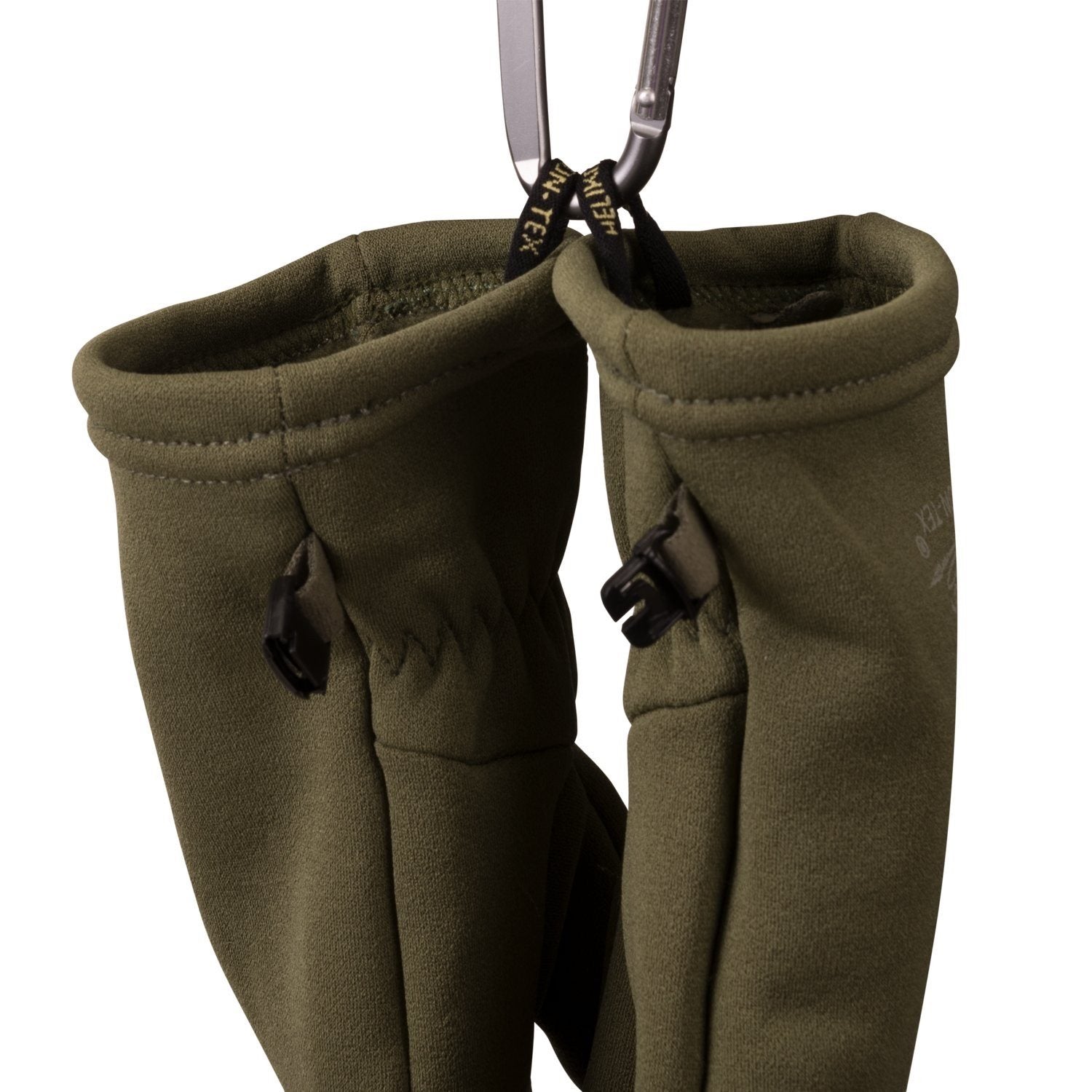 Guantes Trekker Outback negros de Helikon-Tex, material poliéster reciclado, zona táctil en índice y pulgar