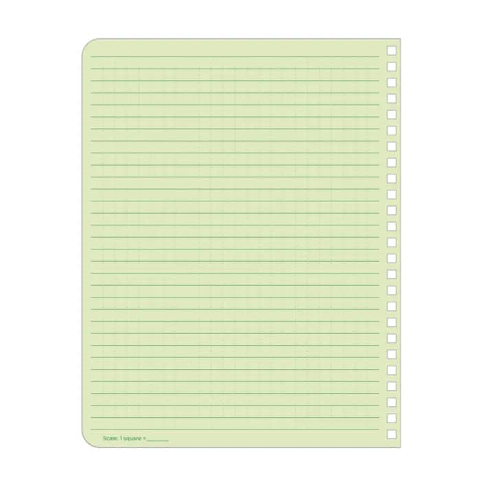 Bloc espiral impermeable Universal LARGE 6 5/8 x 8 1/2 verde