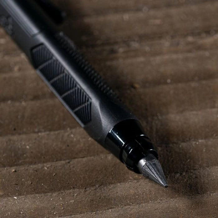 Portaminas GRAVITY extra robusto con recambios, diseño triangular para agarre cómodo con guantes