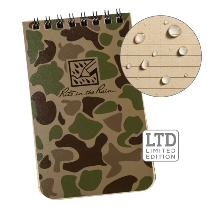 Bloc impermeable TOP-SPIRAL 3x5 verde, cuaderno pequeño 127 x 76 mm