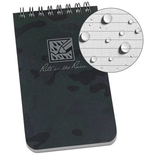 Bloc impermeable TOP-SPIRAL 3x5 verde, cuaderno pequeño 127 x 76 mm