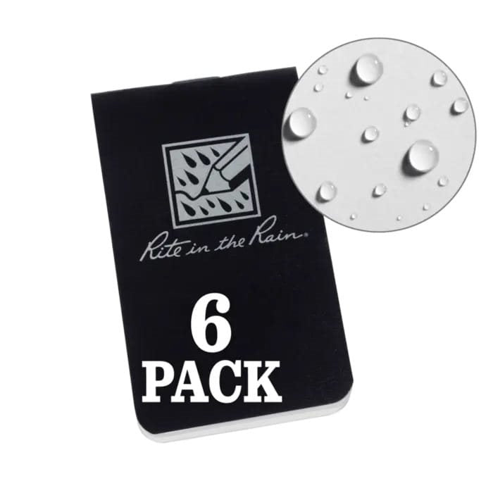 Bloc pequeño impermeable On-The-Go 6 piezas amarillo, tamaño tarjeta de visita
