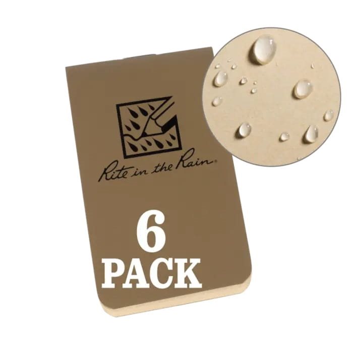 Bloc pequeño impermeable On-The-Go 6 piezas amarillo, tamaño tarjeta de visita