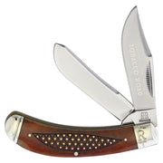 Navaja de bolsillo TOBACCO ROAD BOW con mango de hueso, detalles en latón y dos hojas de acero inoxidable 440A