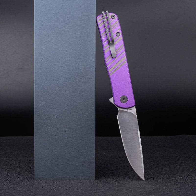 Navaja plegable KARLY con filo liso en verde y dorado