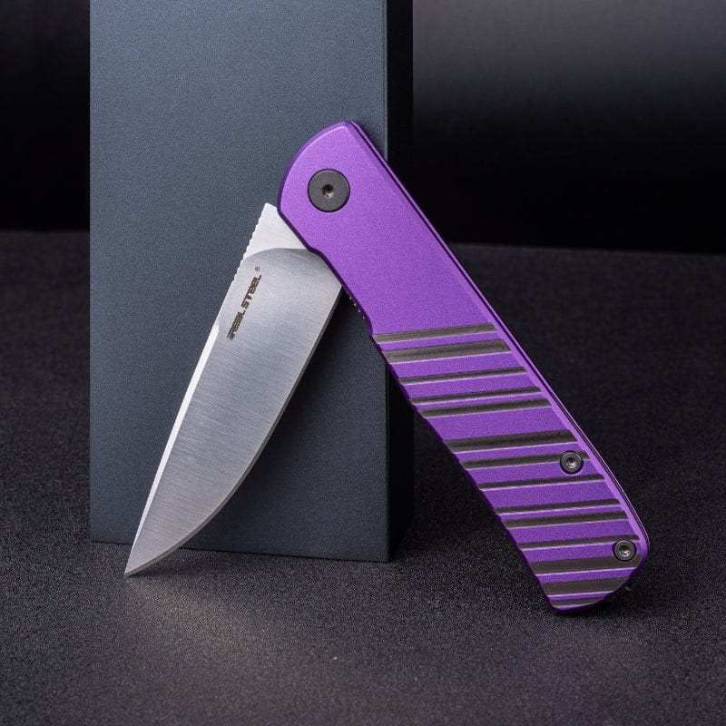 Navaja plegable KARLY con filo liso en verde y dorado