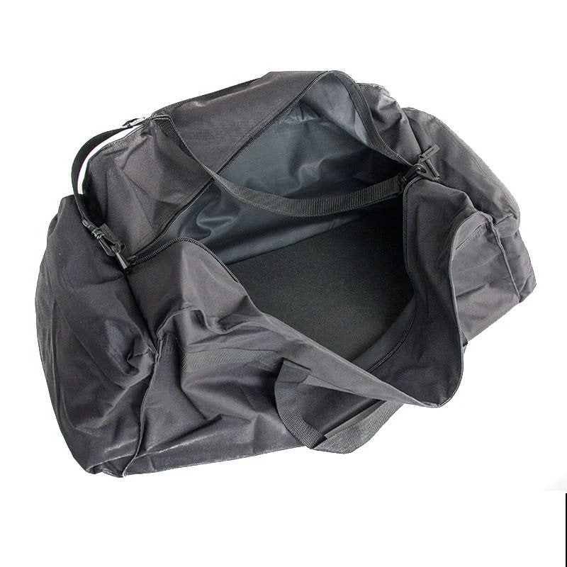 Bolsa de transporte STRONG 80L negra, reforzada con cremalleras extra fuertes y poliéster con revestimiento