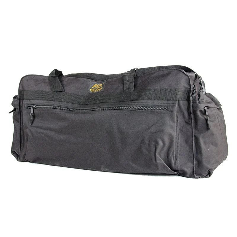 Bolsa de transporte STRONG 80L negra, reforzada con cremalleras extra fuertes y poliéster con revestimiento