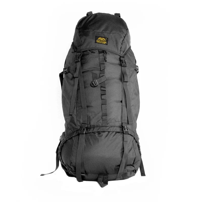 Mochila trekking XXL 104 L verde con refuerzo interno, sistema de espalda ajustable y dos compartimentos