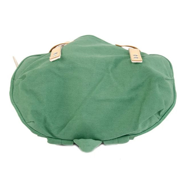 Mochila HIKING 15l azul con detalles en piel bovina y correas de cuero forradas en fieltro