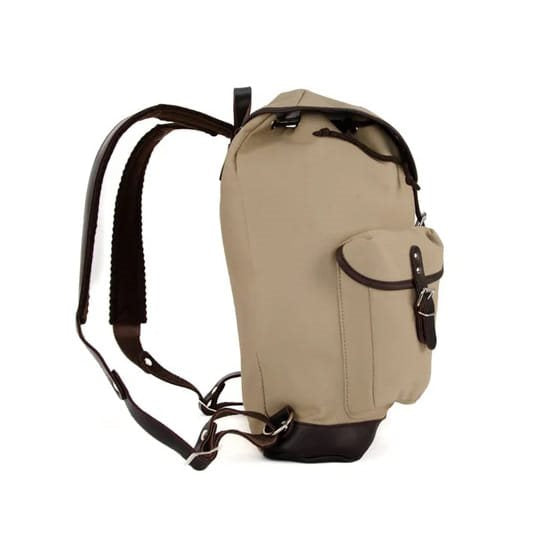 Mochila TRUCKSACK 14l verde de lona con fondo y correas de piel