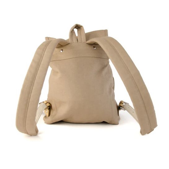 Mochila Edelweiss azul 6,5 L en lona de algodón con bordado y correas de cuero