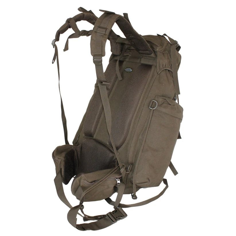 Mochila JAGD 40L verde con funda y sistema de carga acolchado