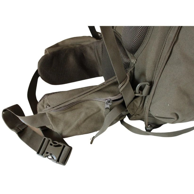 Mochila JAGD 40L verde con funda y sistema de carga acolchado