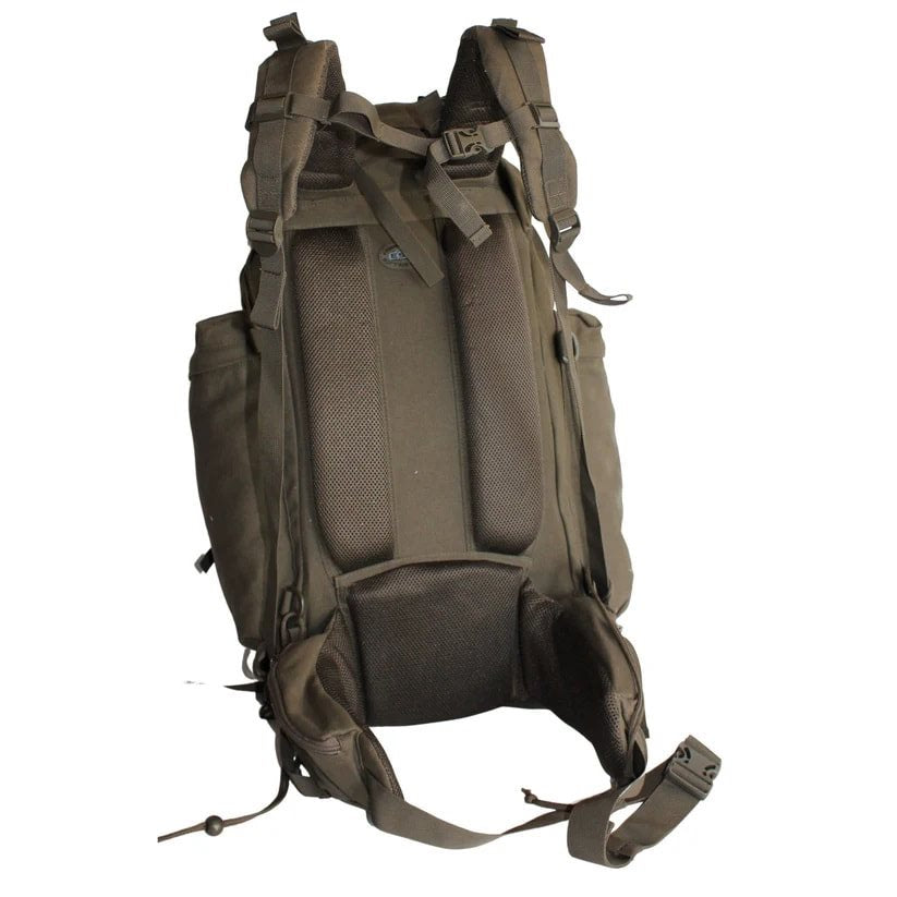 Mochila JAGD 40L verde con funda y sistema de carga acolchado