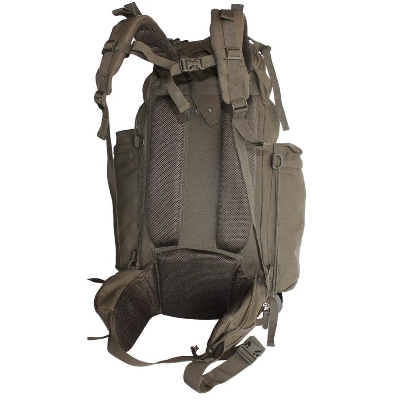 Mochila JAGD 40L verde con funda y sistema de carga acolchado