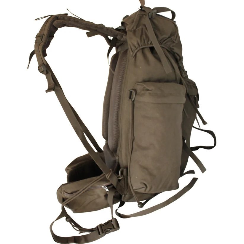 Mochila JAGD 40L verde con funda y sistema de carga acolchado