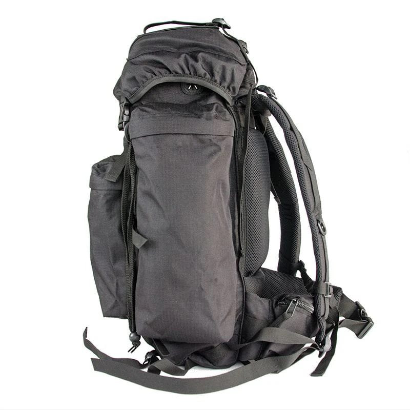 Mochila SQUAD 34L negra con funda protectora, carga superior, uso militar y civil