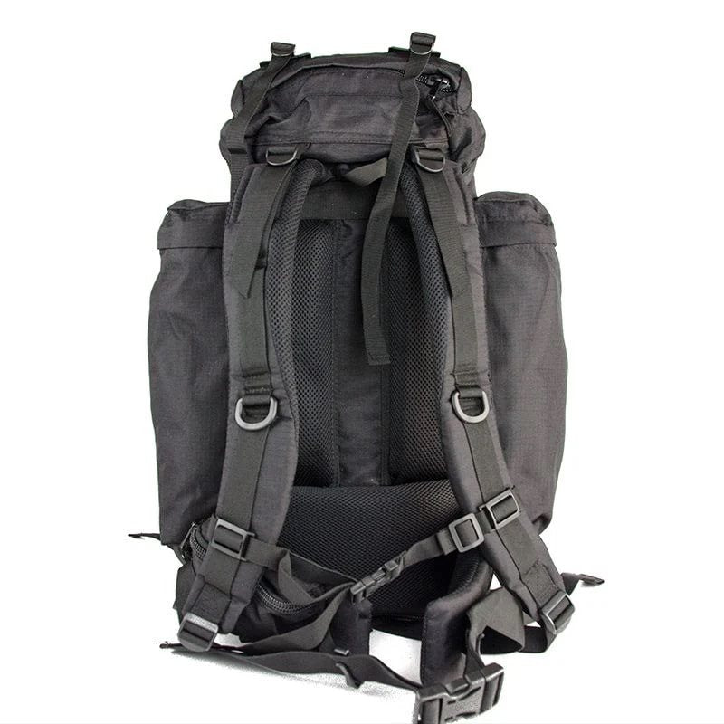 Mochila SQUAD 34L negra con funda protectora, carga superior, uso militar y civil