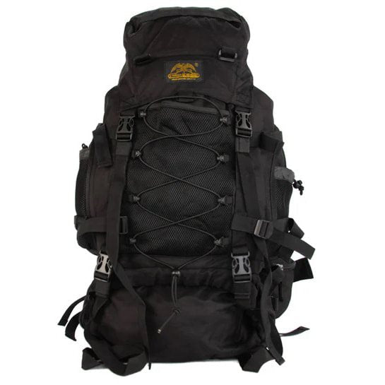 Mochila TOUR 65L Negra, krosna de dos compartimentos con armazón interior (RU75-SW)